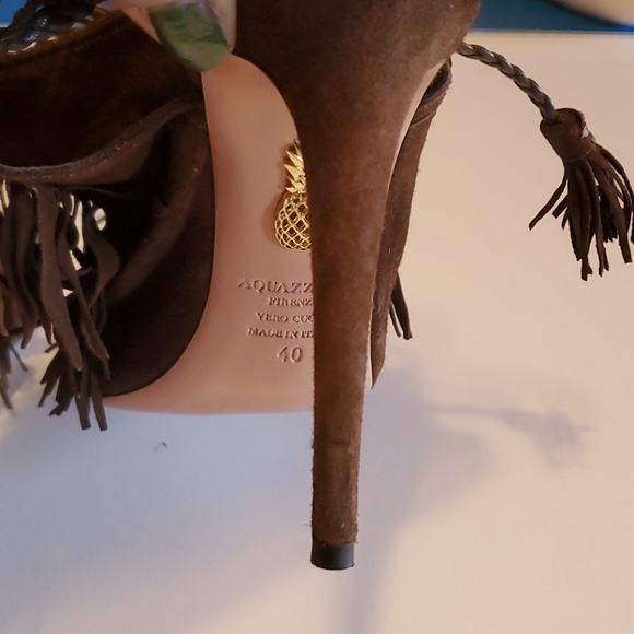 Aquazzura  Pocahontas Dark chocolate Sandals - Picture 3 of 4